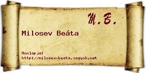 Milosev Beáta névjegykártya